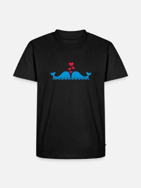 Wal - Männer Premium Bio T-Shirt - Schwarz