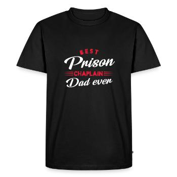 Meilleur père aumônier de prison de tous les temps - T-shirt Premium bio Homme - noir - Devant - Nico (187cm)