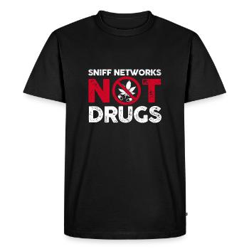 sniff networks not drugs Design for a IT security - Men's Premium Organic T-Shirt - black - Front - Nico (187cm)