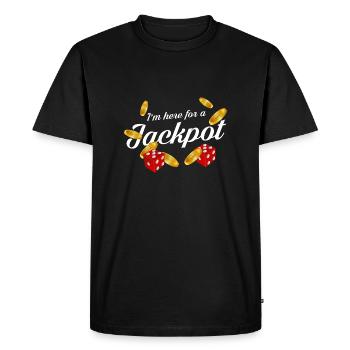Je suis ici pour un jackpot | Casino - T-shirt Premium bio Homme - noir - Devant - Nico (187cm)