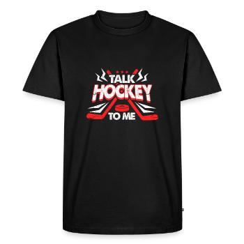 Parlez-moi de hockey - T-shirt Premium bio Homme - noir - Devant - Nico (187cm)