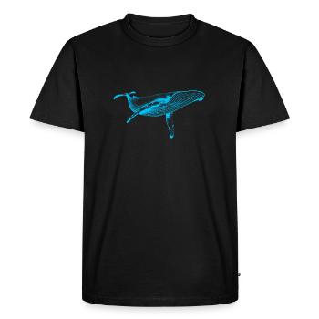 Blue Whale (Neon) - Men's Premium Organic T-Shirt - black - Front - Nico (187cm)