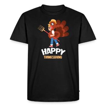 Joyeux Thanksgving Turquie Enfant Automne Automne - T-shirt Premium bio Homme - noir - Devant - Nico (187cm)