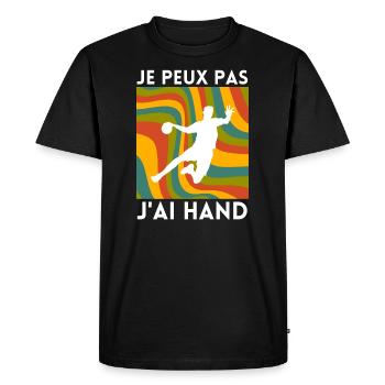 Je Peux Pas J'ai Hand - T-shirt Premium bio Homme - noir - Devant - Nico (187cm)