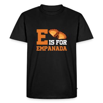 E comme Empanada Cuisine hispanique Latino-américain - T-shirt Premium bio Homme - noir - Devant - Nico (187cm)