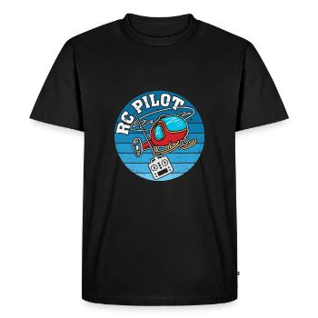 Fabrication de modèles d'hélicoptères pilotes RC - T-shirt Premium bio Homme - noir - Devant - Nico (187cm)