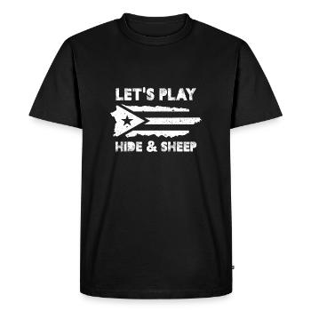 Jouons à cache-cache et moutons El Chupacabra - T-shirt Premium bio Homme - noir - Devant - Nico (187cm)