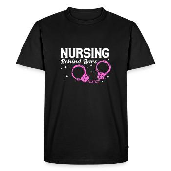 Nursing Behind Bars - Drôle d’infirmière correctionnelle - T-shirt Premium bio Homme - noir - Devant - Nico (187cm)