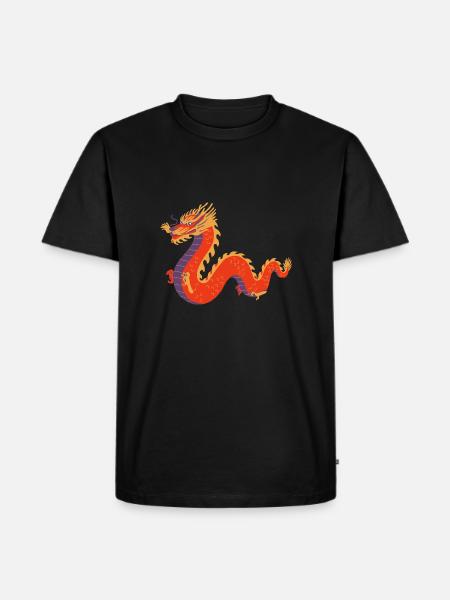 Drache Asiatisch - Männer Premium Bio T-Shirt - Schwarz