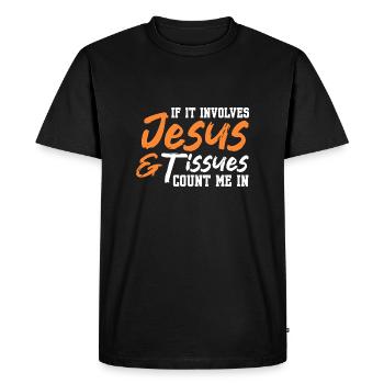 jesus and tissues count me in Design for a jesus - Men's Premium Organic T-Shirt - black - Front - Nico (187cm)