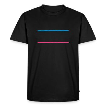 2 lines - Men's Premium Organic T-Shirt - black - Front - Nico (187cm)