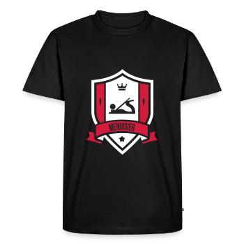 Menuisier / Menuiserie / Bois / Charpentier - T-shirt Premium bio Homme - noir - Devant - Nico (187cm)