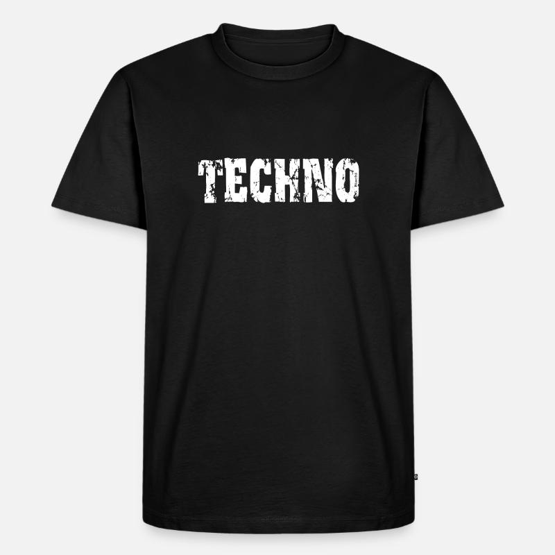 TECHNO - Männer Premium Bio T-Shirt - Schwarz