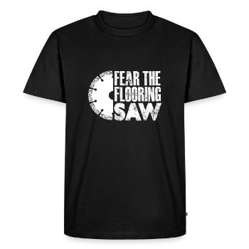 Peur de la scie au sol - T-shirt Premium bio Homme - noir - Devant - Nico (187cm)
