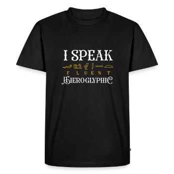 Je parle couramment le design hiéroglyphique - T-shirt Premium bio Homme - noir - Devant - Nico (187cm)