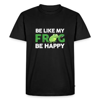 be like my frog be happy Design for a frog jokes - Men's Premium Organic T-Shirt - black - Front - Nico (187cm)