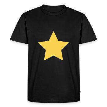 Star yellow - Men's Premium Organic T-Shirt - black - Front - Nico (187cm)