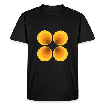 70s Flower Pattern - Men's Premium Organic T-Shirt - black - Front - Nico (187cm)