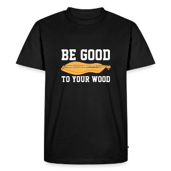 be good to your wood Design for a string - Men's Premium Organic T-Shirt - black - Front - Nico (187cm)