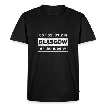 Glasgow Écosse Coordonnées Glasgow - T-shirt Premium bio Homme - noir - Devant - Nico (187cm)