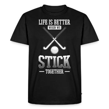 Hockey sur glace - T-shirt Premium bio Homme - noir - Devant - Nico (187cm)