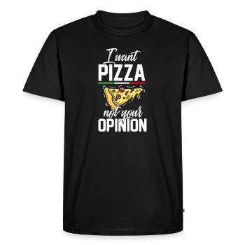 Je veux pizza opinion italien délicieux cadeau - T-shirt Premium bio Homme - noir - Devant - Nico (187cm)