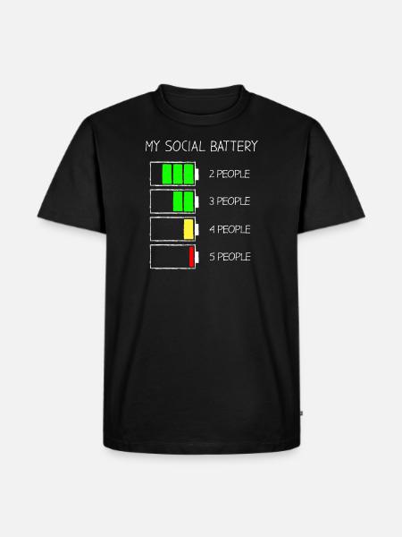 social battery - Männer Premium Bio T-Shirt - Schwarz