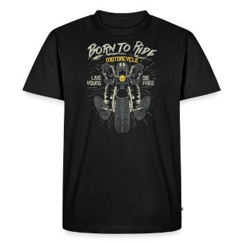 Born to Ride - motorcycle biker - Men's Premium Organic T-Shirt - black - Front - Nico (187cm)