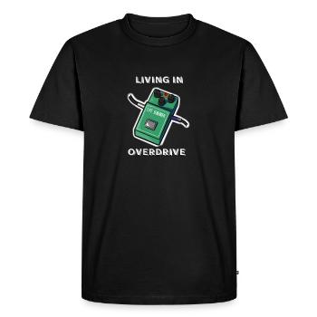 Effet guitare électrique Rock "Living in OD" - T-shirt Premium bio Homme - noir - Devant - Nico (187cm)