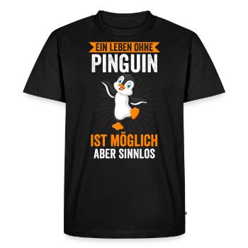 Ein Leben ohne Pinguine Pinguin - Männer Premium Bio T-Shirt - Schwarz - Vorne - Nico (187cm)