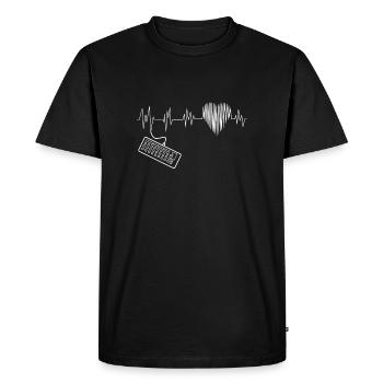 keyboard heartbeat gaming heart for pc - Men's Premium Organic T-Shirt - black - Front - Nico (187cm)