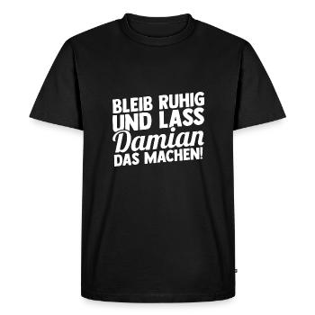 Prénom Damian - T-shirt Premium bio Homme - noir - Devant - Nico (187cm)