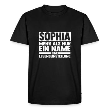 Prénom Sophia - T-shirt Premium bio Homme - noir - Devant - Nico (187cm)