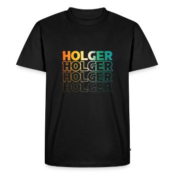 Holger - T-shirt Premium bio Homme - noir - Devant - Nico (187cm)