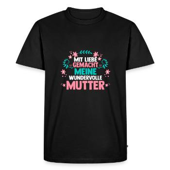 Maman Fête des mères Maman - T-shirt Premium bio Homme - noir - Devant - Nico (187cm)
