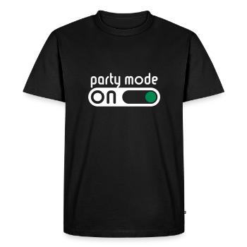 Party Mode On (Fêter / Allumer Interrupteur) - T-shirt Premium bio Homme - noir - Devant - Nico (187cm)