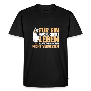 Alpaga - T-shirt Premium bio Homme - noir - Devant - Nico (187cm)