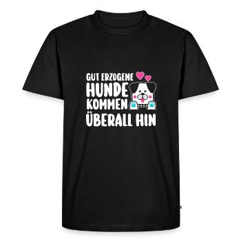 Chien Propriétaire de chien Propriétaire de chien Dresseur de chiens Chiens - T-shirt Premium bio Homme - noir - Devant - Nico (187cm)