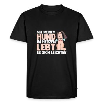 Chien Propriétaire De Chien Propriétaire De Chien Motif Chiens - T-shirt Premium bio Homme - noir - Devant - Nico (187cm)