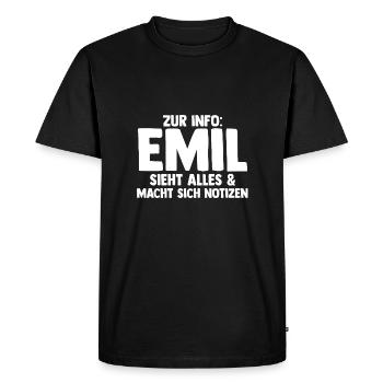 Emil - T-shirt Premium bio Homme - noir - Devant - Nico (187cm)