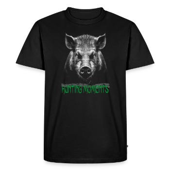 Sanglier - Sanglier - Chasse - Chasse - T-shirt Premium bio Homme - noir - Devant - Nico (187cm)