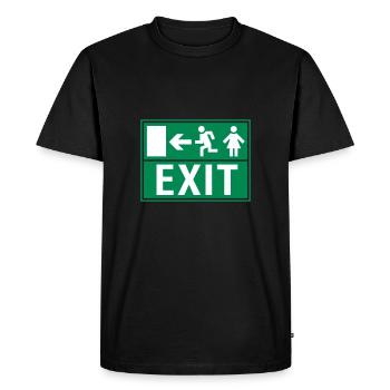 EXIT (FIRE EXIT) - T-shirt Premium bio Homme - noir - Devant - Nico (187cm)