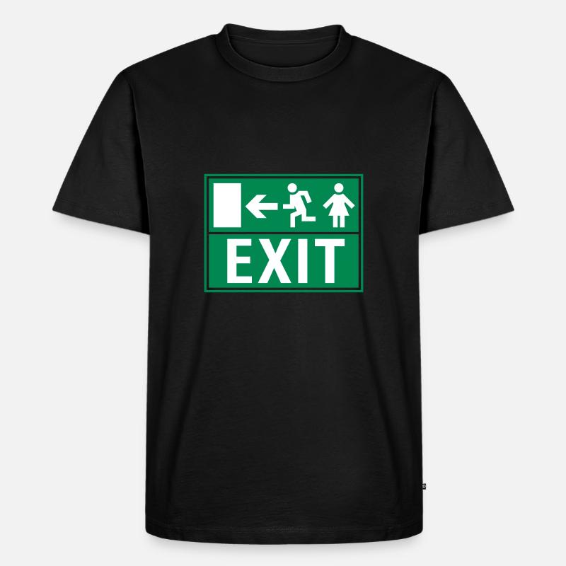 EXIT (NOTAUSGANG) - Männer Premium Bio T-Shirt - Schwarz