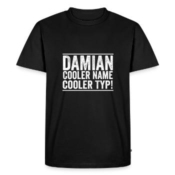 Prénom Damian - T-shirt Premium bio Homme - noir - Devant - Nico (187cm)