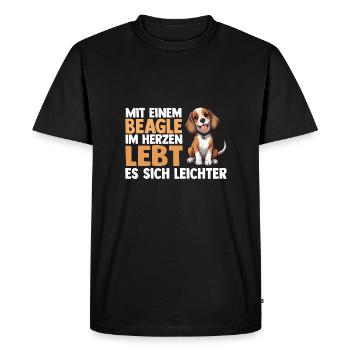Chien Beagle - T-shirt Premium bio Homme - noir - Devant - Nico (187cm)