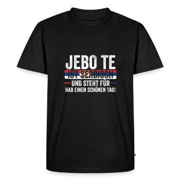 Serbe Serbe Serbie - T-shirt Premium bio Homme - noir - Devant - Nico (187cm)