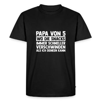 Dad of 5 children - Men's Premium Organic T-Shirt - black - Front - Nico (187cm)