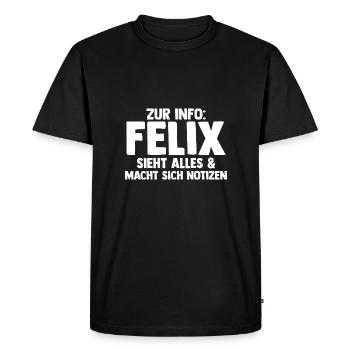 Felix - T-shirt Premium bio Homme - noir - Devant - Nico (187cm)