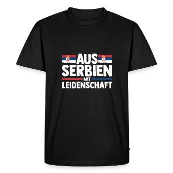 Serbe Serbe Serbie - T-shirt Premium bio Homme - noir - Devant - Nico (187cm)