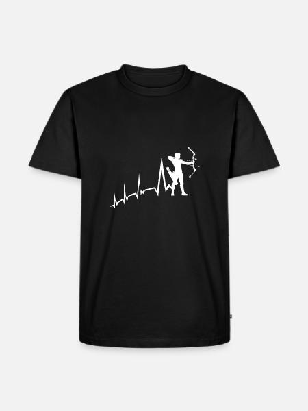Archer Heartbeat Archery - Men's Premium Organic T-Shirt - black